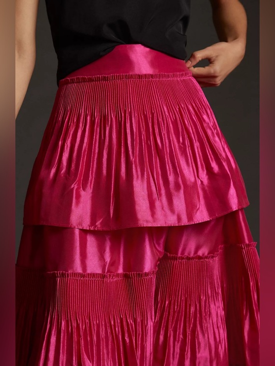 NWT Anthropologie Mare Mare Tiered Pintucked Pleated Maxi Skirt - Picture 3 of 14